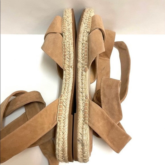 NEW Splendid Tereza Tan Suede Leather Ankle Wrap Lace Up Espadrille Flat Sandals - Picture 4 of 4